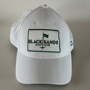 TaylorMade Black Sands Golf Club Hat White Ripstop Adjustable Strapback Cap